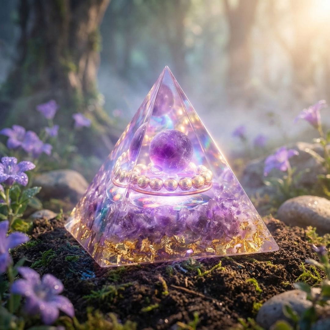 Amethyst Orgonite Pyramid