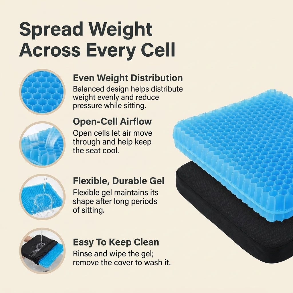 Honeycomb Gel Seat Cushion gallery_15